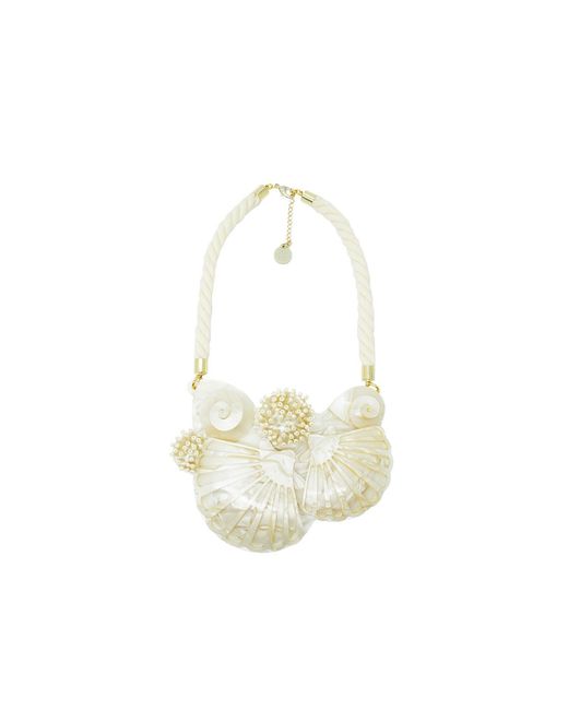 Gissa Bicalho Metallic Handmade Necklace Plastron Shells Nacre