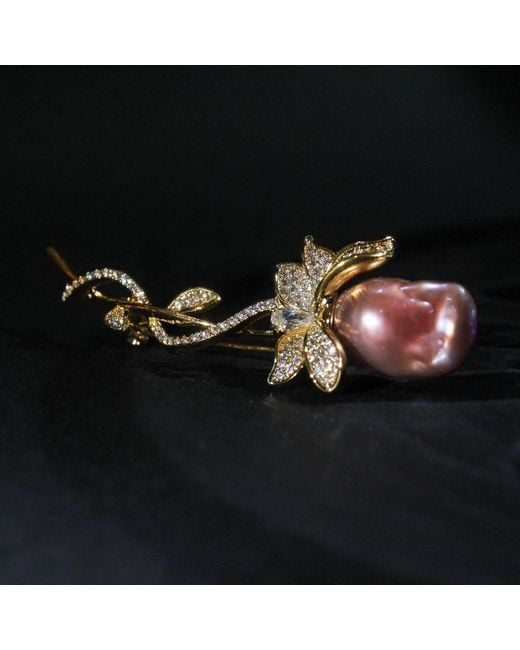 Ninemoo Metallic Rosebud Bloom Brooch