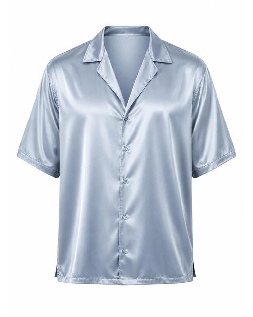 Hustle Blue Pearl Satin-Shirt for men