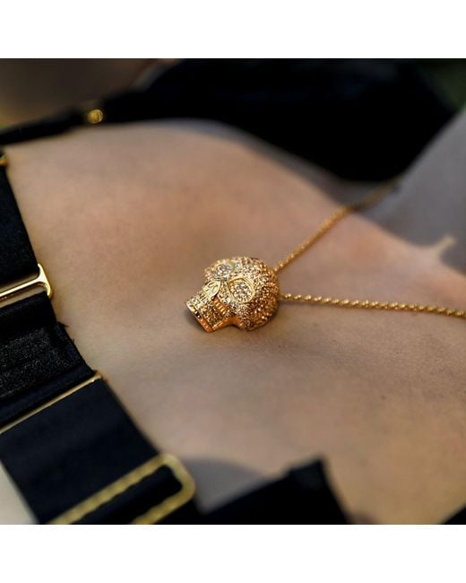 SALLY SKOUFIS Black Life Necklace With Made Diamonds