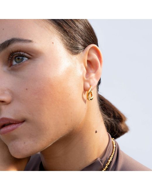 Dower & Hall Metallic Entwined Twist Huggie Hoops