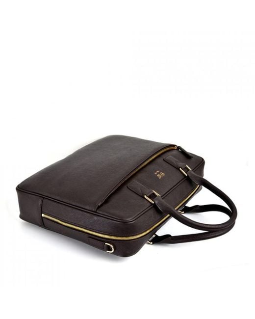 DAVID WEJ Black Saffiano Leather Briefcase – for men
