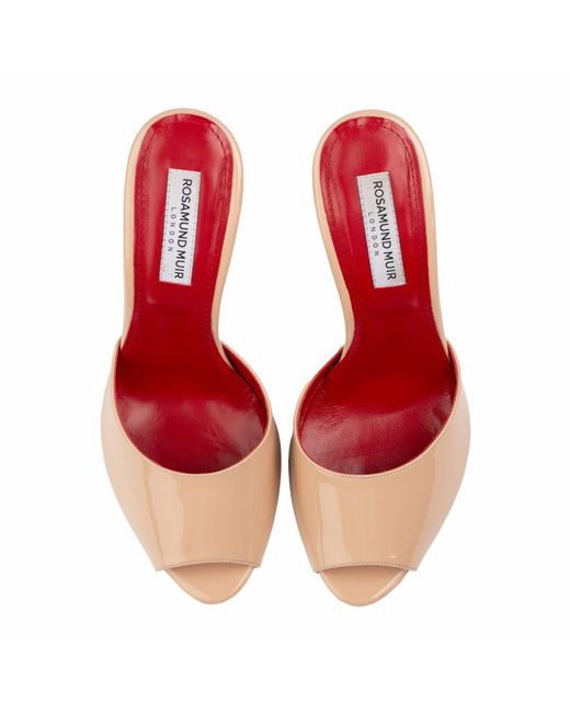 Rosamund Muir London Pink Neutrals Montavia Nude Patent Mules