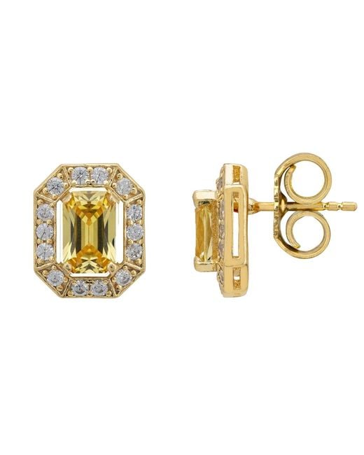Latelita London Metallic Whistledown Gemstone Stud Earrings Citrine
