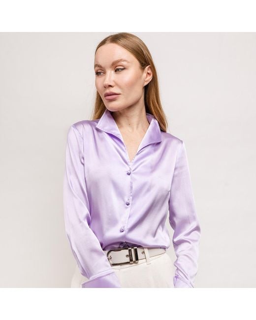 Farinaz Purple Soft Collar Blouse