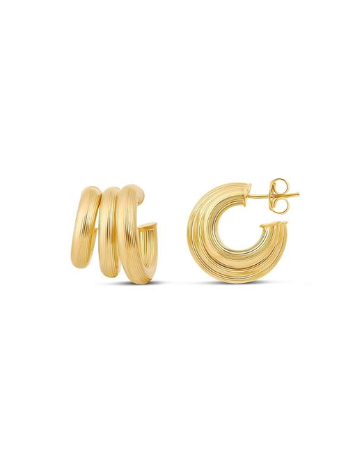 SHYMI Metallic Triple Textured Hoops