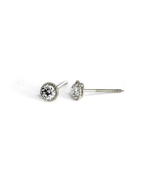 VicStoneNYC Fine Jewelry White Antique Lab Diamond Stud Earrings