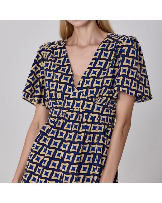 Smart and Joy Black Fit-And-Flare Graphic Print Short Dress