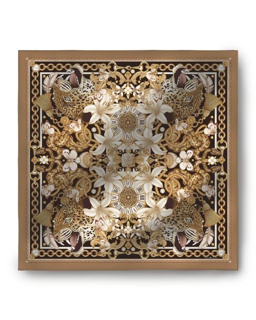 Emily Carter Metallic The Leopard & Lily Silk Pocket Square for men