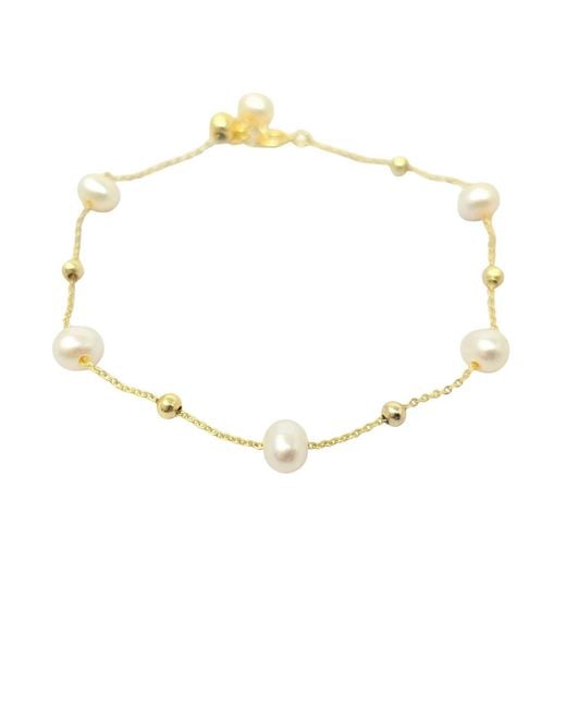 Harfi Metallic Natural Freshwater Pearl Bracelet Bridesmaid Gift