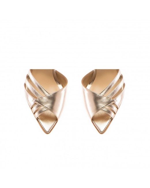 The 5Th Element Metallic Amina Light Leather Sandals