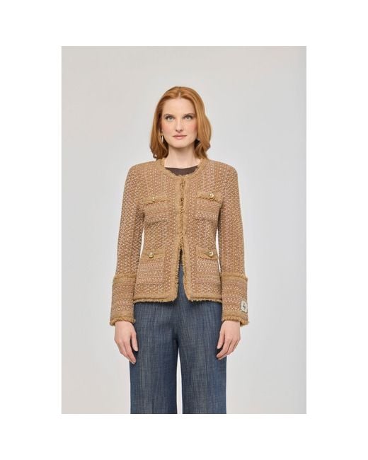 The Extreme Collection Brown Neutrals Camel Tweed-Style Jacket Bryony