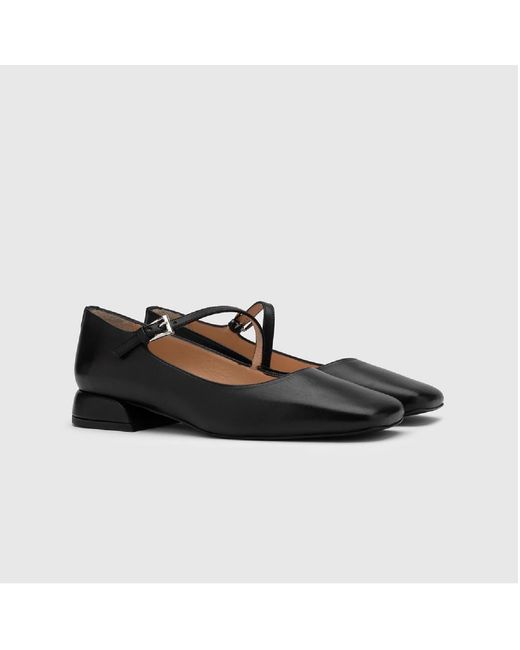 Ilvi Black Ceiba Leather Ballerina