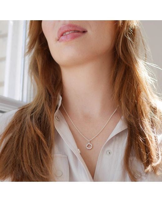 Lily Charmed Metallic Sterling Circle Star Cluster Charm Necklace