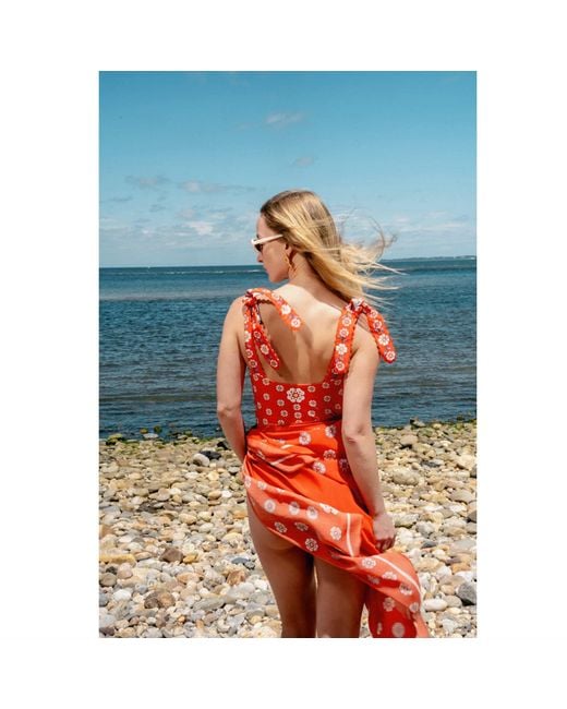 Jessie Zhao New York Red Beach Sarong Wrap