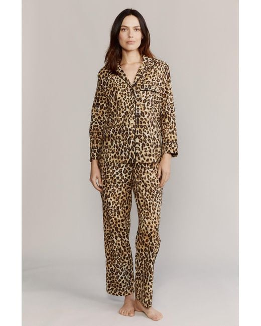 Kato Natural Broad Beach Leopard Cotton Pajamas