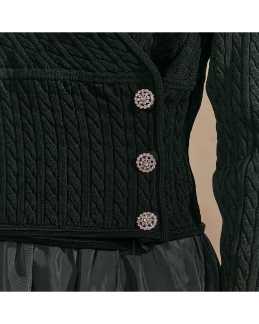 Roch Perel Green Embellished Cable Wrap