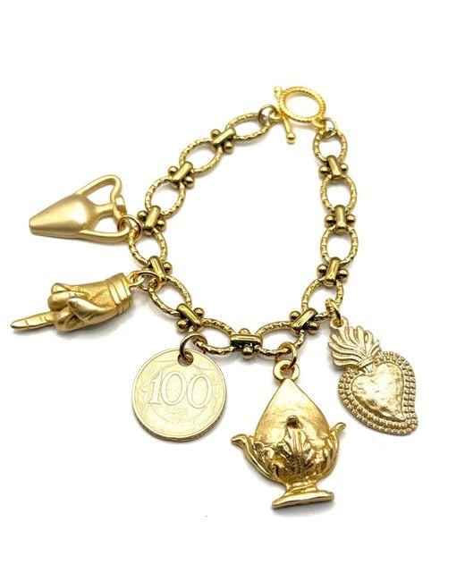 Achala Handcrafted Metallic Mediterranean Charm Bracelet