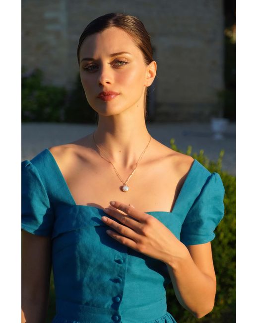 Katy Faye Metallic Alya Pearl Necklace