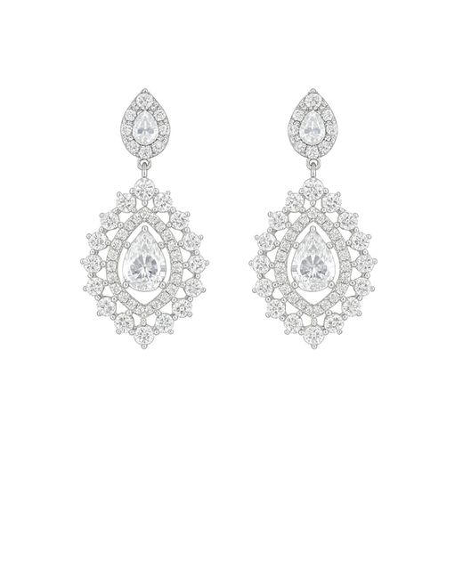 Maison De Gala Metallic Vintage Marquise Halo Drop Earrings