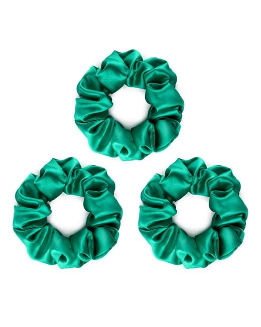 Silk Works Green Large Scrunchies