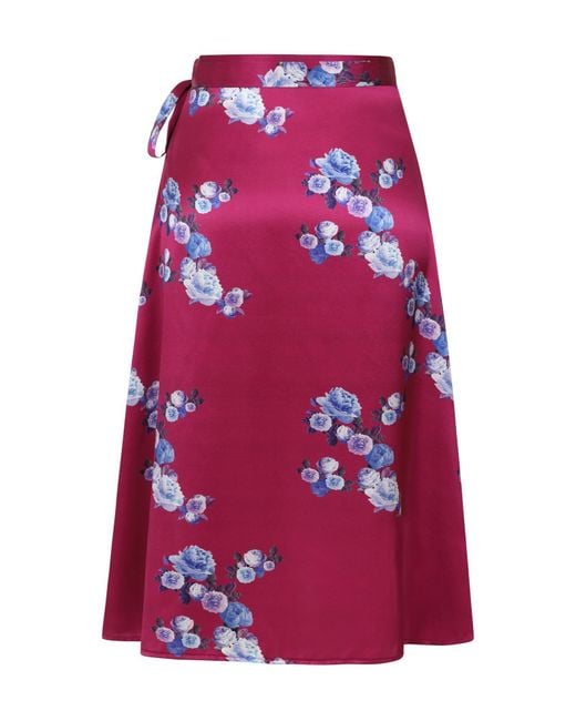 Sophie Cameron Davies Purple Peony Silk Wrap Skirt
