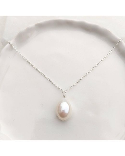 Kiri & Belle Metallic Florence Baroque Pearl Pendant Sterling Necklace