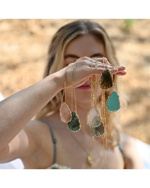 Rare Matters Jewelry Blue Organic Teardrop Necklace