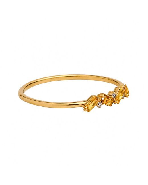 Belinda Jewelz Metallic Citrine Full Baguette Birthstone Ring