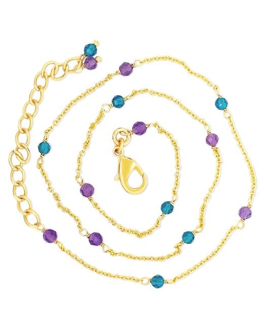 GEM BAZAAR Metallic Sapphire Bay Chain
