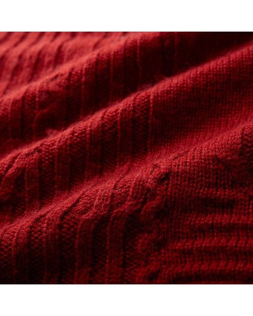Fully Fashioning Red Ruby Freya Cable Wool Knit Halter Top