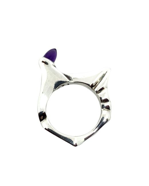 Tg-Jewellery by Tamara Gervasio Multicolor Pyramid Sterling Ring Amethyst