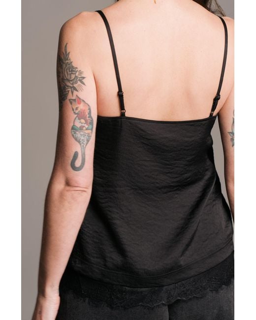 Little Lies Black Nightbird Lace Trim Cami Top