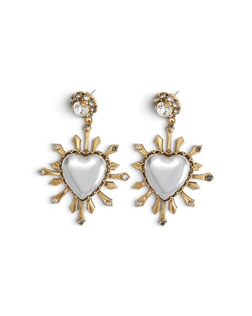 Vstyle Metallic Sacred Heart Radiance Earrings