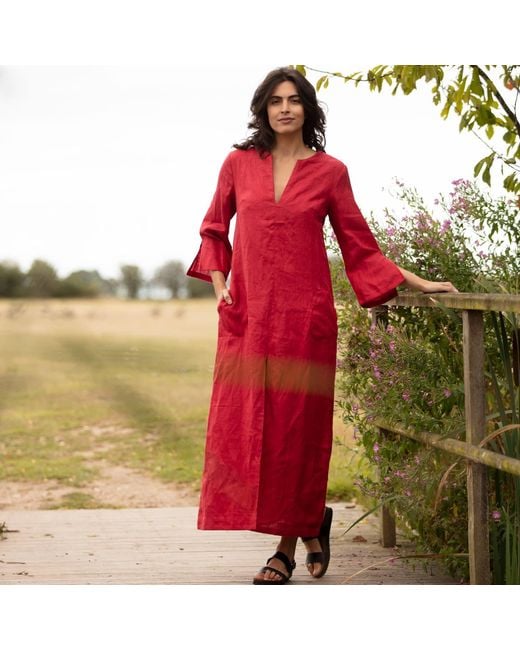 Antra Designs Red Maxi Linen Ruby