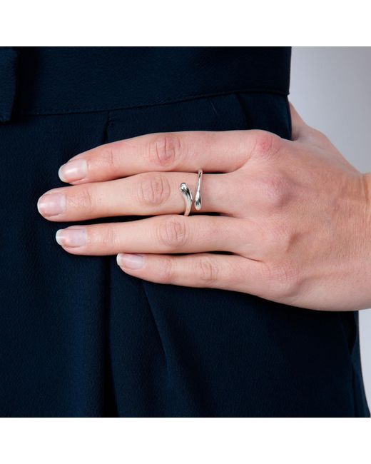 Lucy Quartermaine Metallic Sterling Open Drop Ring