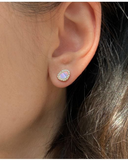 KAMARIA Blue Opal Pebble Stud Earrings