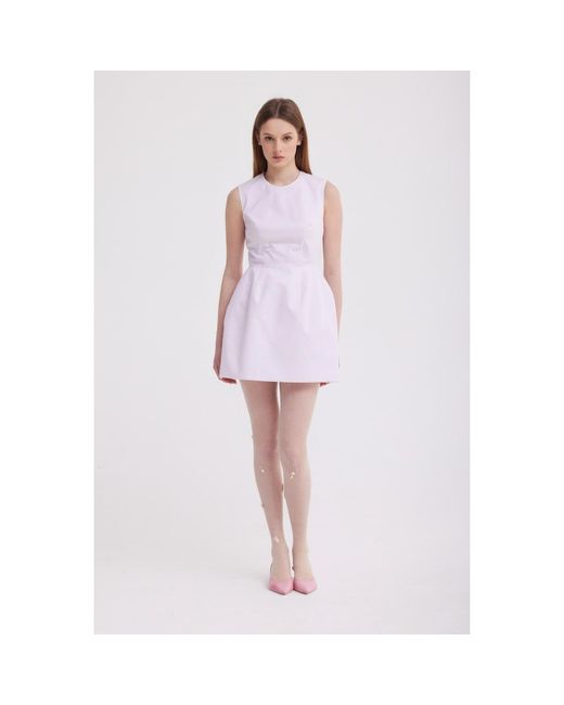Georgette Purple Sleeveless Mini Dress