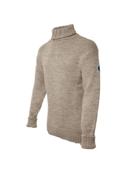 Arthur Beale Gray Neutrals Oiled Wool Beerenberg Pullover for men