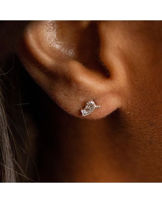 Claire Hill Designs White Great Shorthand Stud Earring