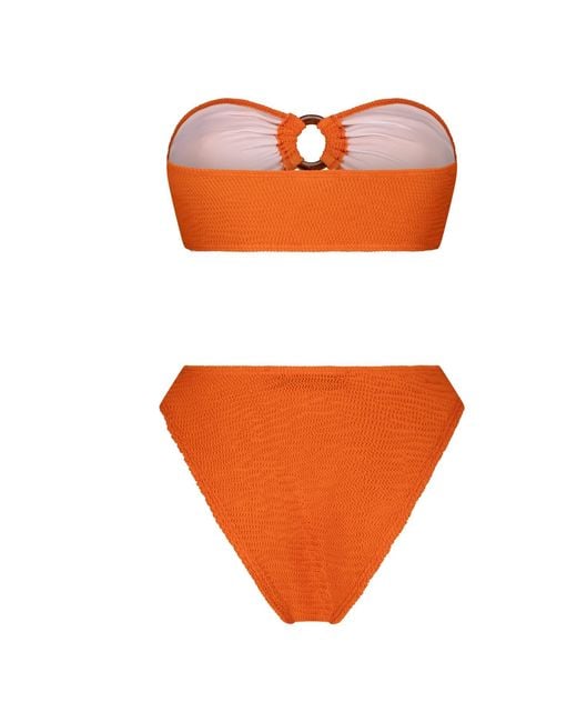 Maison Tangerine Orange Santorini Crinkle Swimsuit Bikini