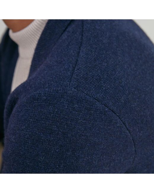 Paul James Knitwear Blue Midweight Lambswool Benedict Knitted Blazer for men