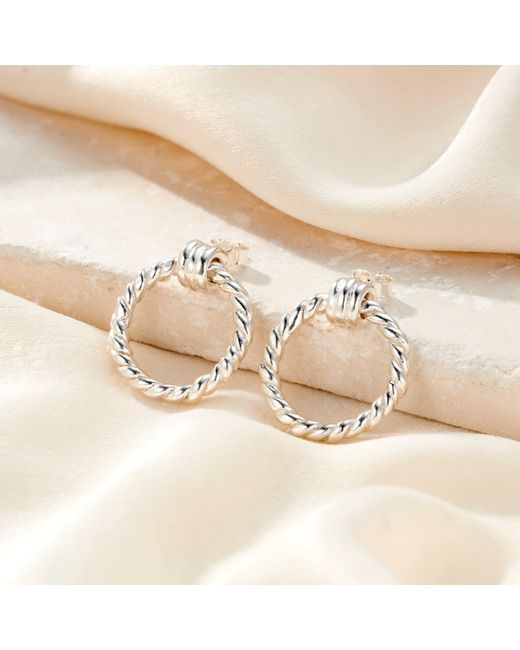 Posh Totty Designs Metallic Tether Hoop Large Stud Earrings