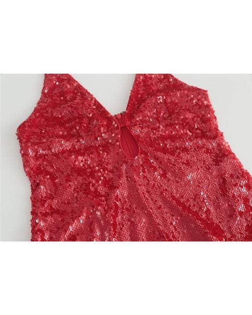 Aisl Red Sequin Plunge Gown