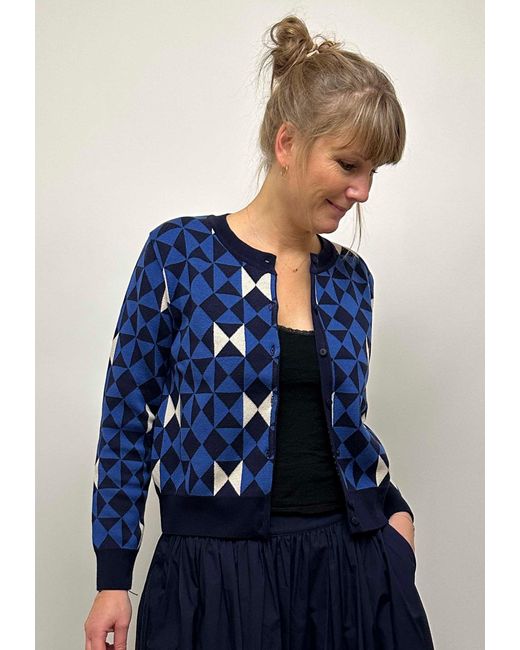 GROBUND Blue Lydia Cardigan