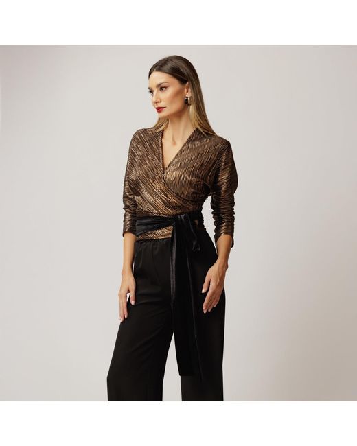 concept A trois Black Pleated Top, Side-By-Side With Velvet Cord