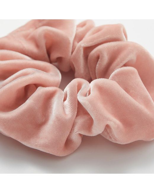 Soft Strokes Silk Pink Silk Velvet Handmade French Scrunchie Set Of Four