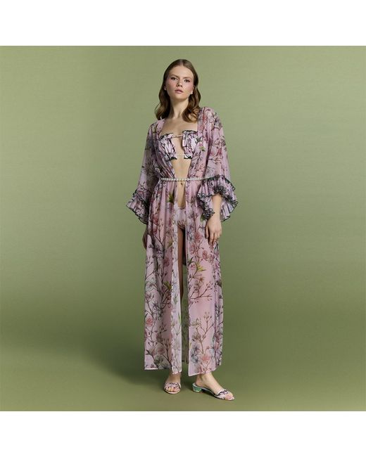 Nur Karaata Pink Mango Mojito Beach Dress