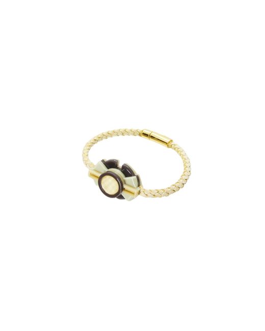 Gissa Bicalho Metallic Acrylic Handmade Bracelet Oca Kahki