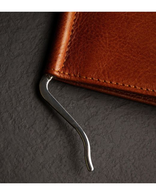 Time Resistance Red Leather Money Clip Wallet for men
